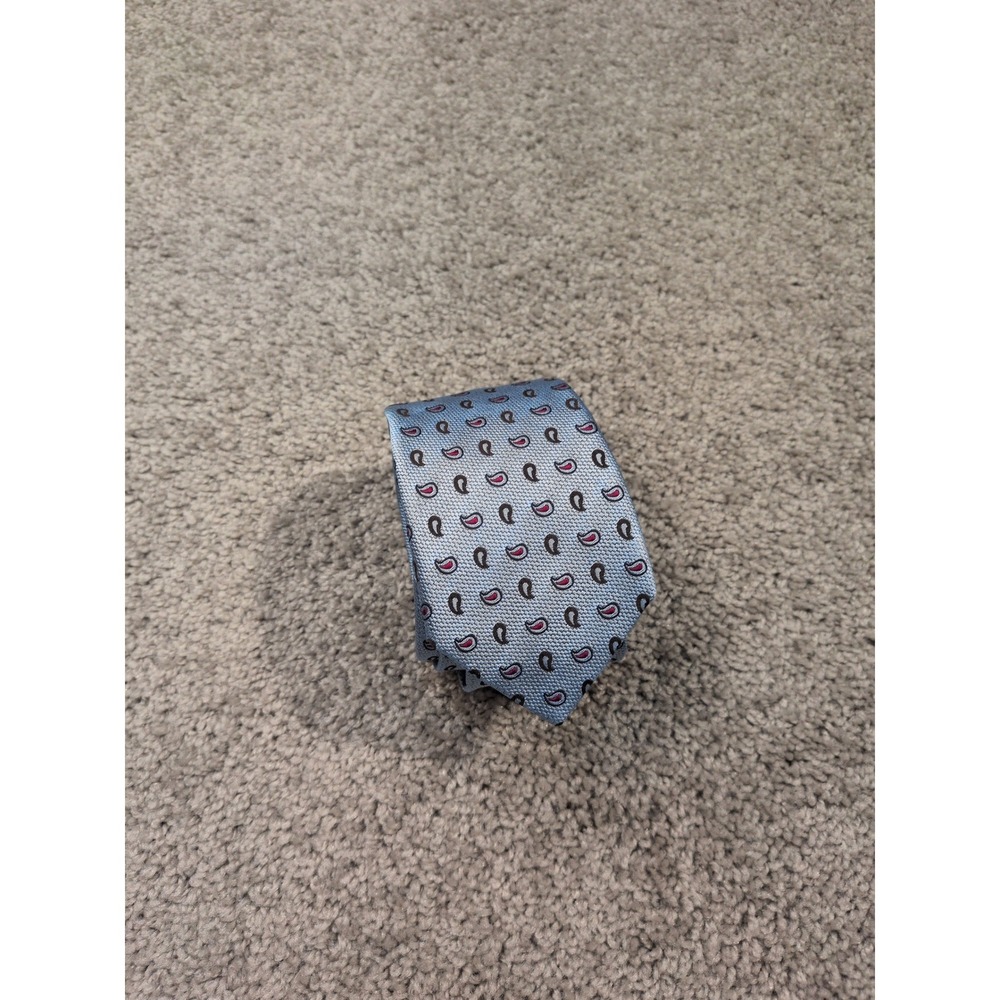 Eton Mens Silk Tie Light Blue Micro Paisley Made in England Trunk Club Exclusive